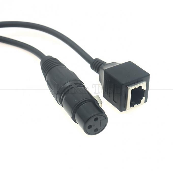 XLR 3 Pins Pole Maschio Femminile a RJ45 Femminile Cat5 Network Ethernet Adapter Cable per LED Audio DMX CON Controller 3