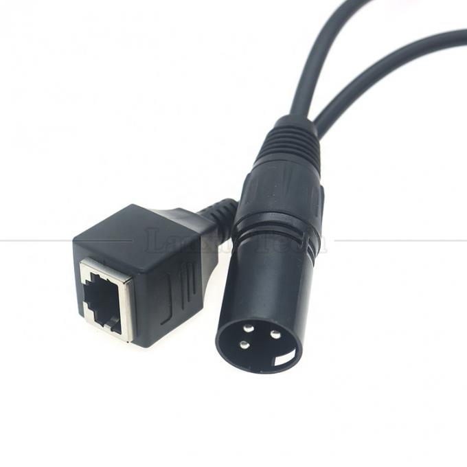 XLR 3 Pins Pole Maschio Femminile a RJ45 Femminile Cat5 Network Ethernet Adapter Cable per LED Audio DMX CON Controller 2