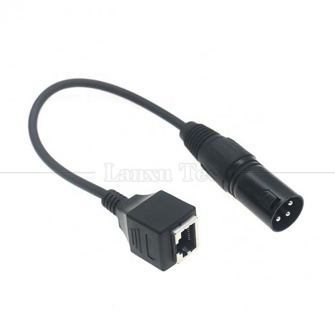 XLR 3 Pins Pole Maschio Femminile a RJ45 Femminile Cat5 Network Ethernet Adapter Cable per LED Audio DMX CON Controller 5