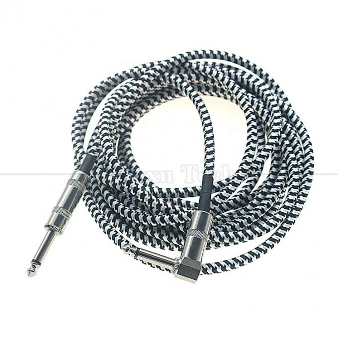 3M Metallo intrecciato ad angolo retto 6.35mm 1/4 TS Jack Audio Strumento di effetto chitarra elettrica Bass Amp Patch Lead Cable 2
