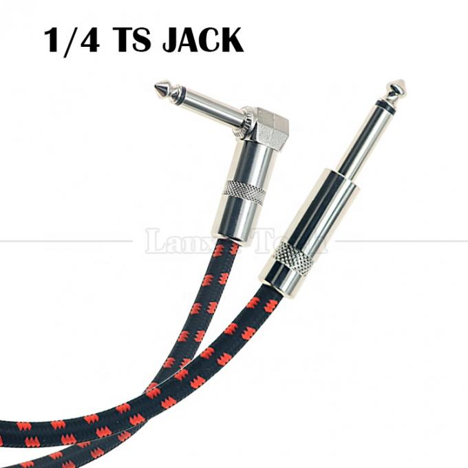 3ft 10ft 3m 5m 1/4 6.35mm Mono TS Right Angle Jack Strumento elettrico accessorio Amp Effect Amplifier Guitar Patch Cable 3