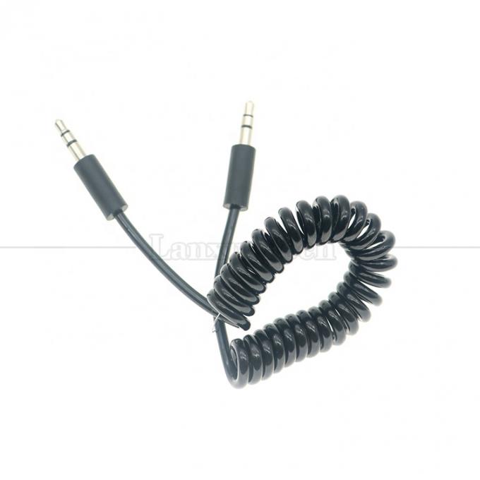 Cable di estensione audio a molla maschile a maschio 3,5 mm Jack Aux Stereo 4