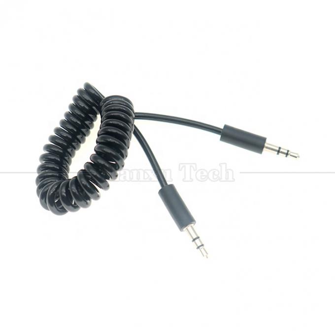 Cable di estensione audio a molla maschile a maschio 3,5 mm Jack Aux Stereo 2