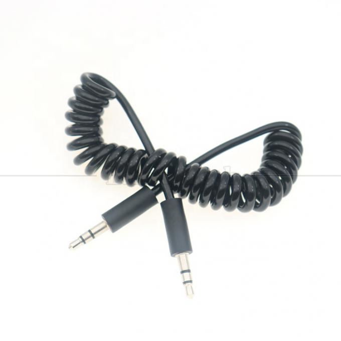 Cable di estensione audio a molla maschile a maschio 3,5 mm Jack Aux Stereo 5
