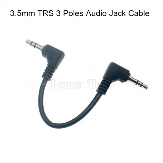 90 gradi angolo destro maschio a maschio 3 poli TRS 3,5 mm cavo di estensione jack audio 0