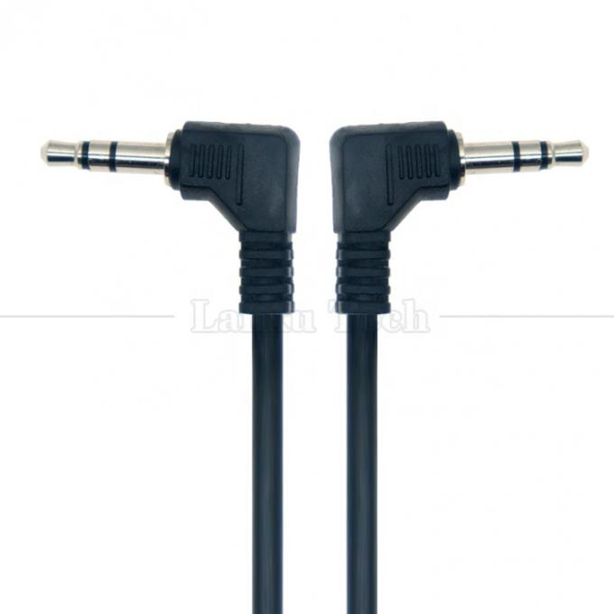 90 gradi angolo destro maschio a maschio 3 poli TRS 3,5 mm cavo di estensione jack audio 2