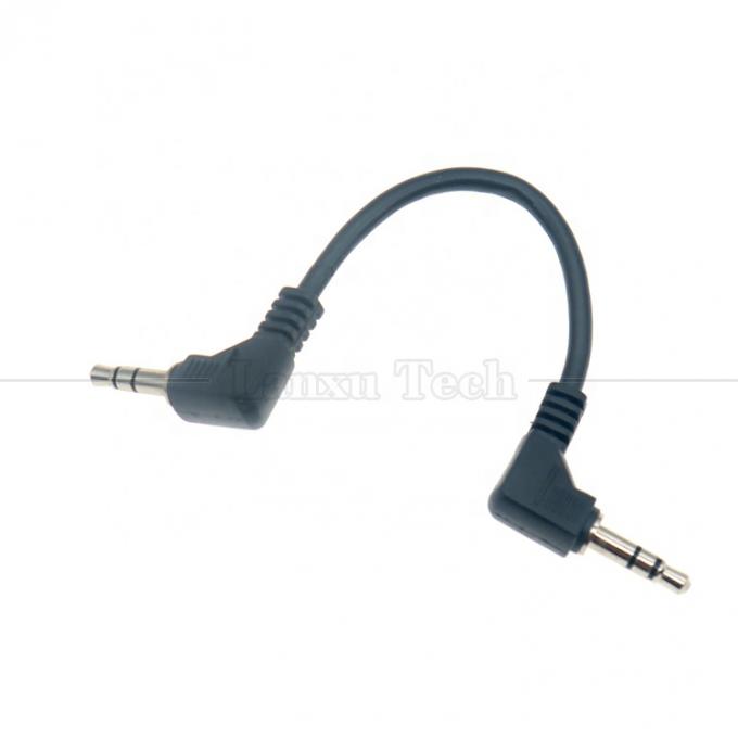 90 gradi angolo destro maschio a maschio 3 poli TRS 3,5 mm cavo di estensione jack audio 1