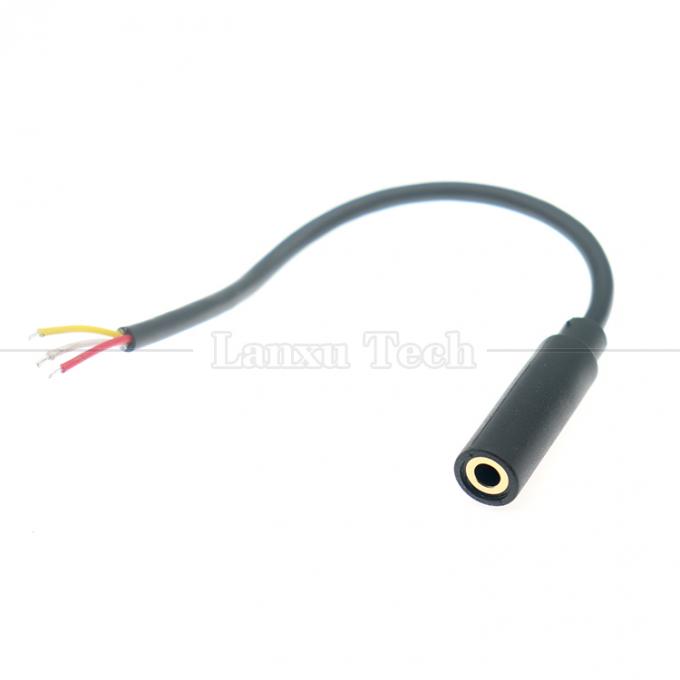 Ricoperto d'oro 3,5 mm TRS 3 Ploes Shield Jack audio femminile a fili spoglia stagnato cavo a fine aperto 0