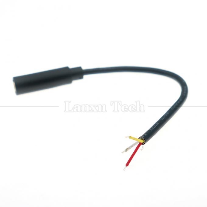 Ricoperto d'oro 3,5 mm TRS 3 Ploes Shield Jack audio femminile a fili spoglia stagnato cavo a fine aperto 4