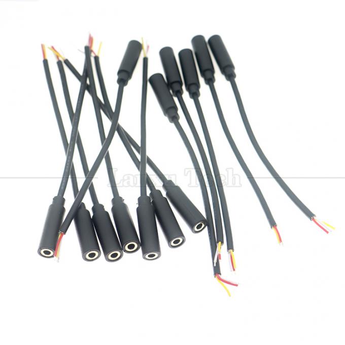 Ricoperto d'oro 3,5 mm TRS 3 Ploes Shield Jack audio femminile a fili spoglia stagnato cavo a fine aperto 5
