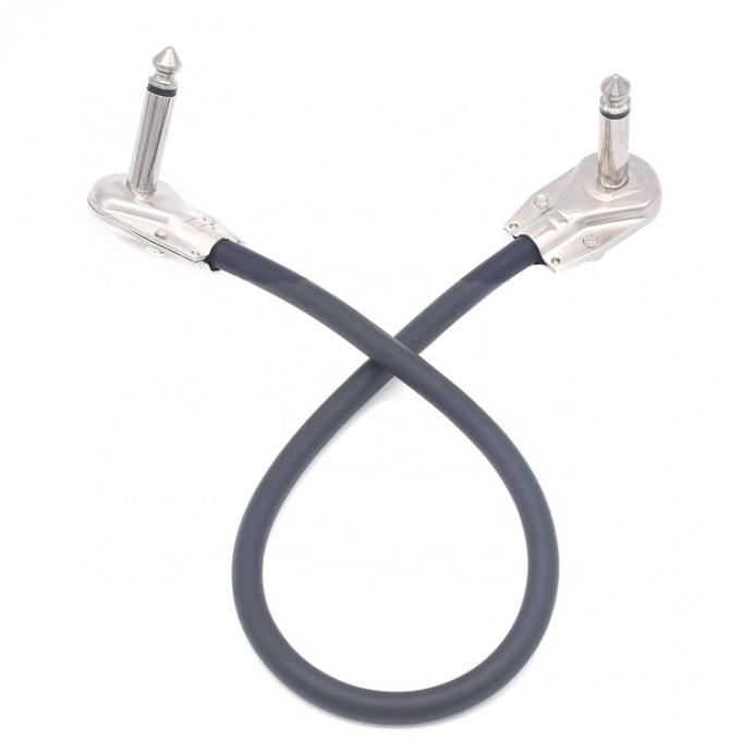1/4 6.35mm Inch Silver Gold Right Angle Mono TS Audio Jack Instrument Guitar Patch Cable 2