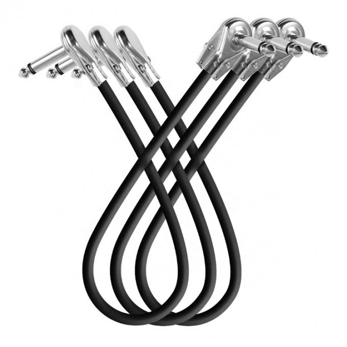 1/4 6.35mm Inch Silver Gold Right Angle Mono TS Audio Jack Instrument Guitar Patch Cable 4