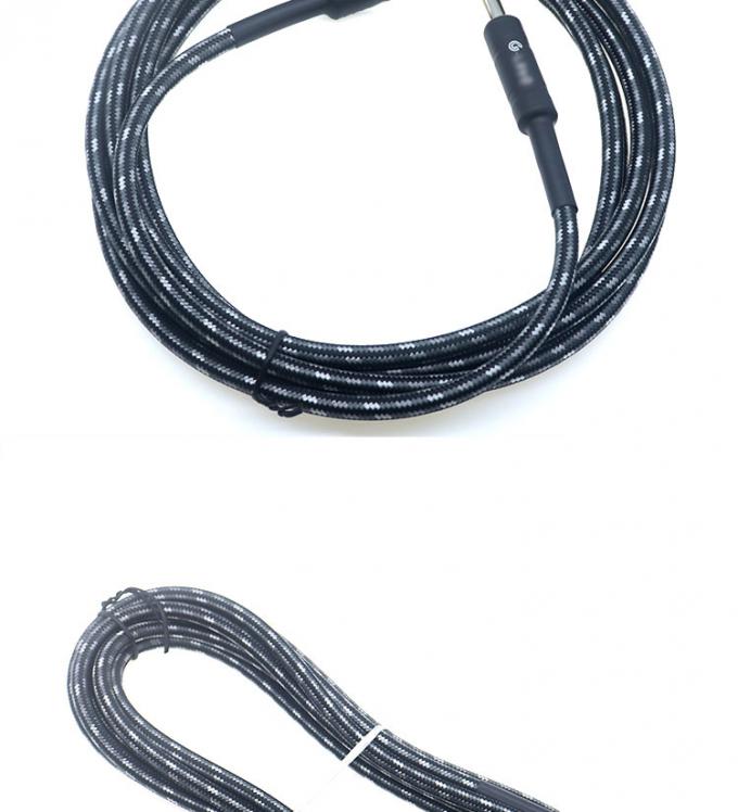 L forma 90 gradi angolo retto verso l'alto durabile giacca intrecciata 6.35mm Ts Jack strumento chitarra elettrica patch cavo audio 1