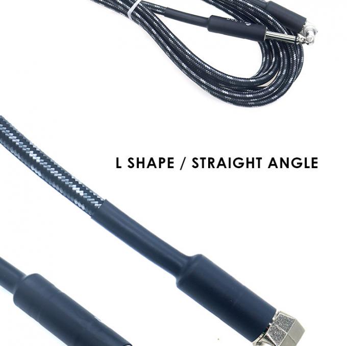 L forma 90 gradi angolo retto verso l'alto durabile giacca intrecciata 6.35mm Ts Jack strumento chitarra elettrica patch cavo audio 2