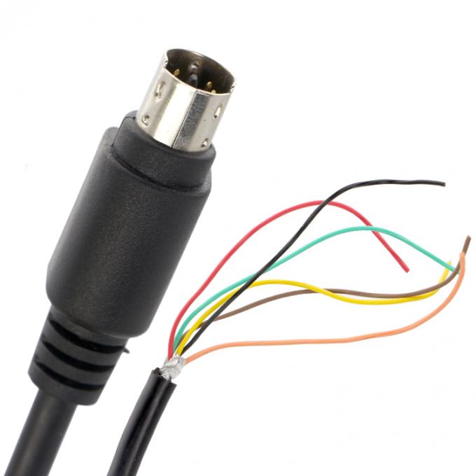 Personalizzazione 6 7 8 PIN MINI DIN a Pigtail Open Tinned Wire Cable 0
