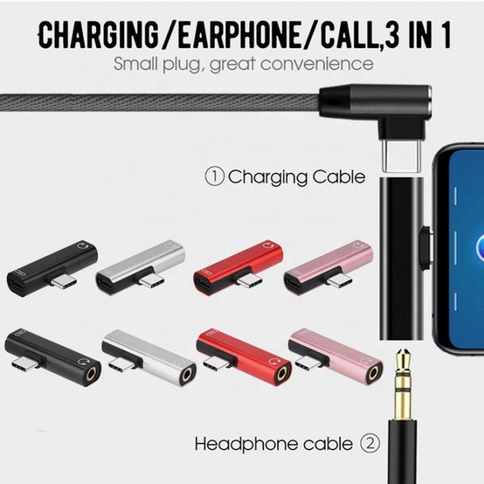 2 in 1 USB Tipo C a 3,5 mm Jack PD Cargamento Adapter audio per cuffie 1
