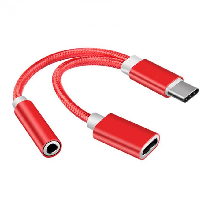 2 in 1 Tipo C a 3,5 mm Caricatore cuffia Jack audio cavo USB C Portatile Tipo C a 3,5 mm connettore adattatore per telefono cellulare 1
