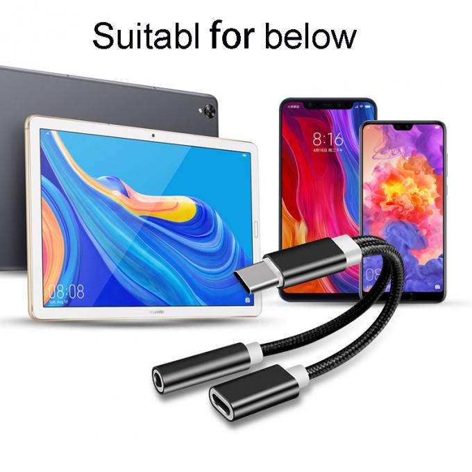 2 in 1 Tipo C a 3,5 mm Caricatore cuffia Jack audio cavo USB C Portatile Tipo C a 3,5 mm connettore adattatore per telefono cellulare 6