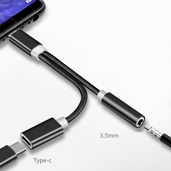 2 in 1 Tipo C a 3,5 mm Caricatore cuffia Jack audio cavo USB C Portatile Tipo C a 3,5 mm connettore adattatore per telefono cellulare 3
