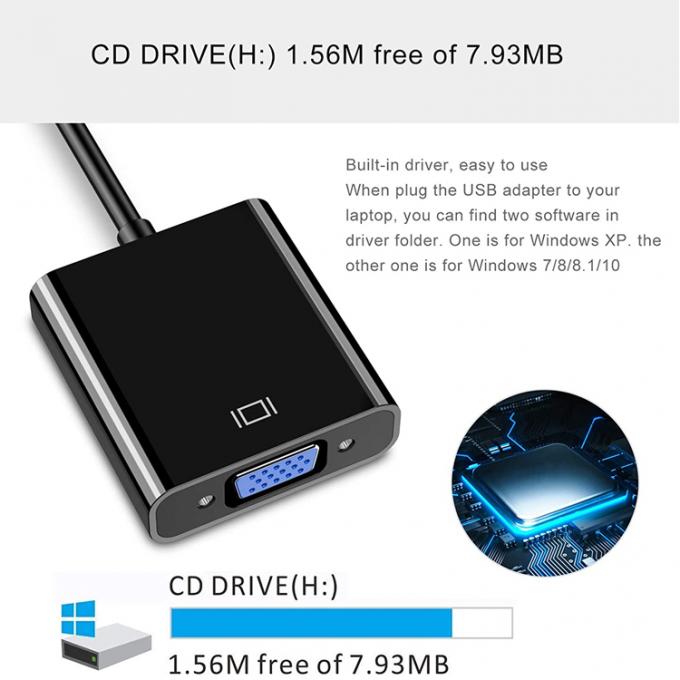 Convertitore video multi-display USB 3.0 a VGA Adapter per PC Monitor portatile Proiettore HDTV 2