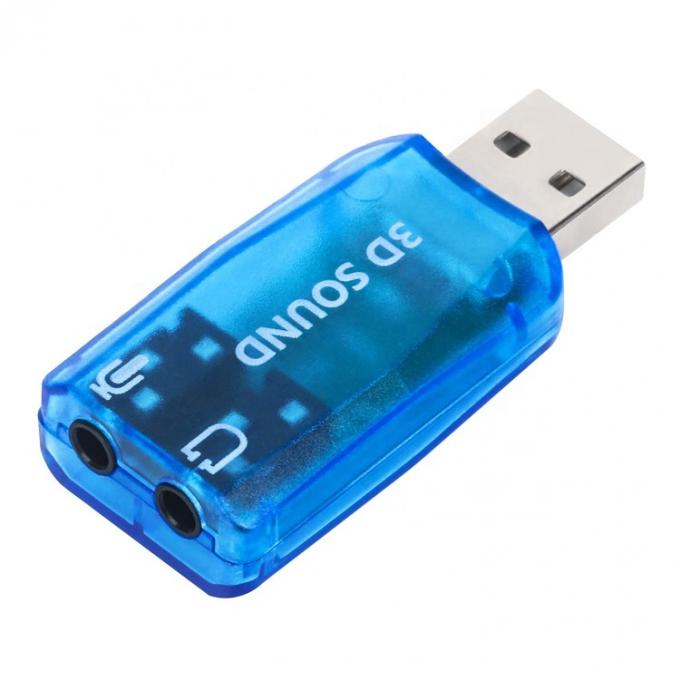 Plug and Play 5.1 Microfono esterno 3D Stereo Studio Audio Interfaccia USB Adattatore di scheda audio con cuffie da 3,5 mm 2