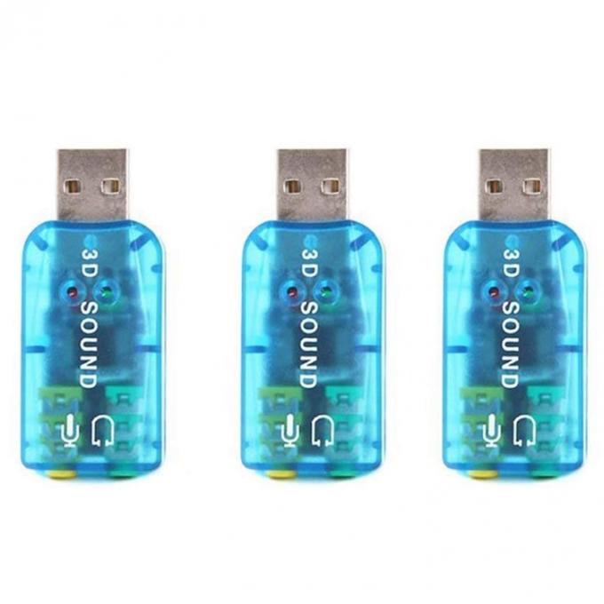 Plug and Play 5.1 Microfono esterno 3D Stereo Studio Audio Interfaccia USB Adattatore di scheda audio con cuffie da 3,5 mm 7