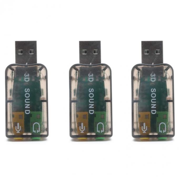 Plug and Play 5.1 Microfono esterno 3D Stereo Studio Audio Interfaccia USB Adattatore di scheda audio con cuffie da 3,5 mm 6