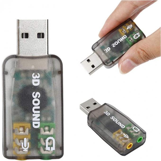Plug and Play 5.1 Microfono esterno 3D Stereo Studio Audio Interfaccia USB Adattatore di scheda audio con cuffie da 3,5 mm 5