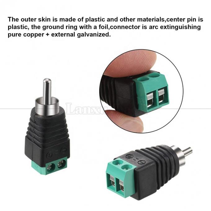 RCA Femminile Maschio a Velocità Terminal AV Phono Plug Wire Connector Converter Adapter Audio 1
