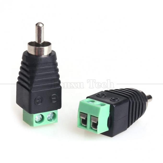 RCA Femminile Maschio a Velocità Terminal AV Phono Plug Wire Connector Converter Adapter Audio 2