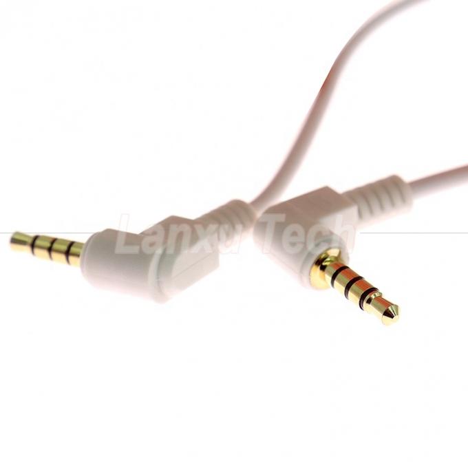 Angolo di 90 gradi Maschio a maschio 3,5 mm 3 4 poli TRS TRRS Mono Microphone Audio Stereo Jack Patch Adapter Cavo per cuffie 1