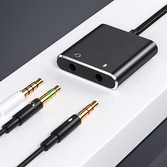 Plug and Play Audio Mic Studio Headset Adaptore di scheda audio esterna USB per laptop 2