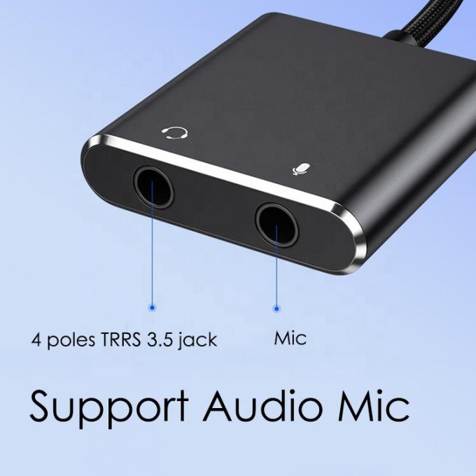 Plug and Play Audio Mic Studio Headset Adaptore di scheda audio esterna USB per laptop 1