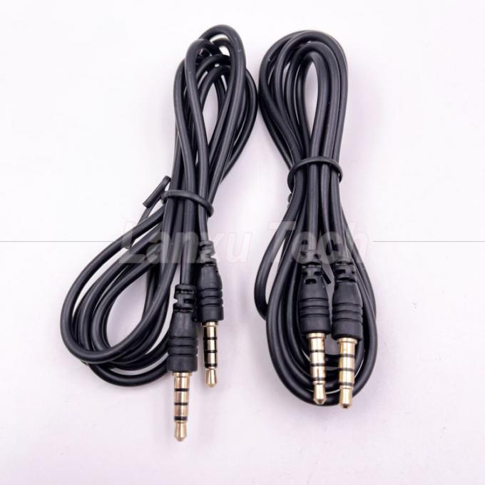 Stock Maschio a maschio 3,5 mm 4 poli Jack stereo Microfono Cavo di estensione audio per auricolari Computer altoparlante 0