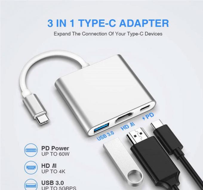 3 in 1 PD Carica 4K 1080P USB Tipo C OTG Docking Station Hub Adapter 0