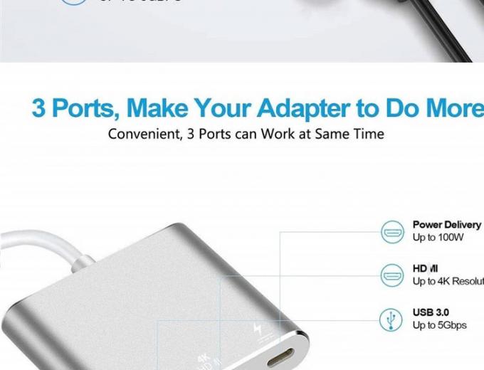3 in 1 PD Carica 4K 1080P USB Tipo C OTG Docking Station Hub Adapter 1