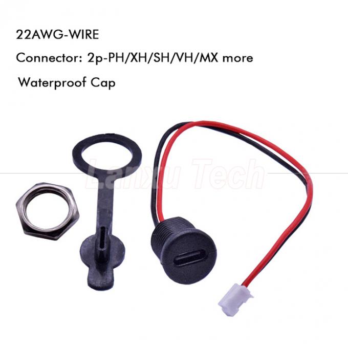 Capo impermeabile USB Tipo C Femminile Jack di presa a 2 pin PH 2.0 XH 2.54 SH1.0 VH ZH MX Cable connettore 0