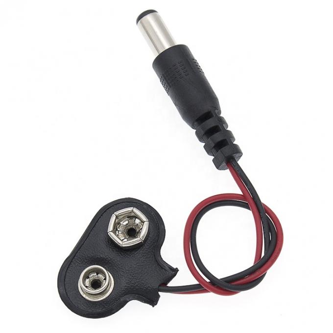 9V connessione di batteria Snap Clip a corrente continua maschile 5,5 mm Jack 2,1 mm Cable di alimentazione per portabatterie 2