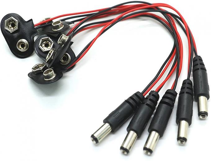 9V connessione di batteria Snap Clip a corrente continua maschile 5,5 mm Jack 2,1 mm Cable di alimentazione per portabatterie 5