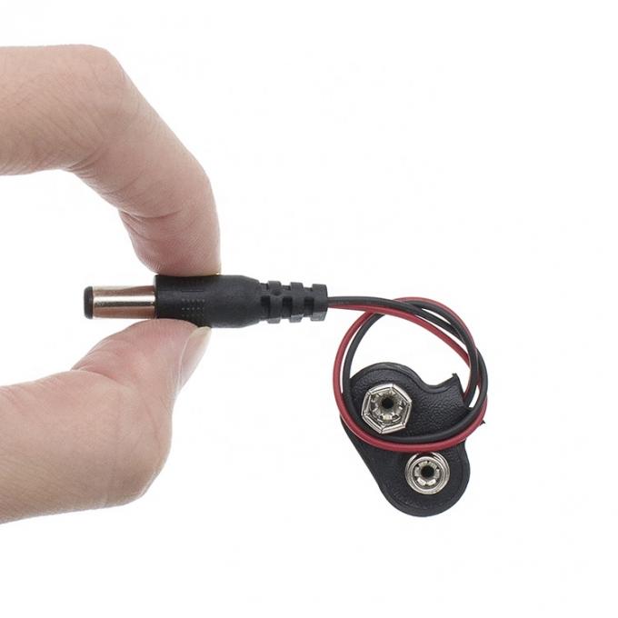 9V connessione di batteria Snap Clip a corrente continua maschile 5,5 mm Jack 2,1 mm Cable di alimentazione per portabatterie 6