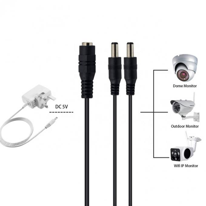 1 a 2 modi 1 femmina a 2 maschi 5.5x2.1 mm DC Power Supply Splitter Cable per telecamere CCTV Led Strip 6