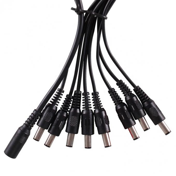 1 a 8 vie 1 da donna a 8 maschi 5.5x2.1 mm DC Power Supply Splitter Cable per telecamere CCTV LED Strip 5