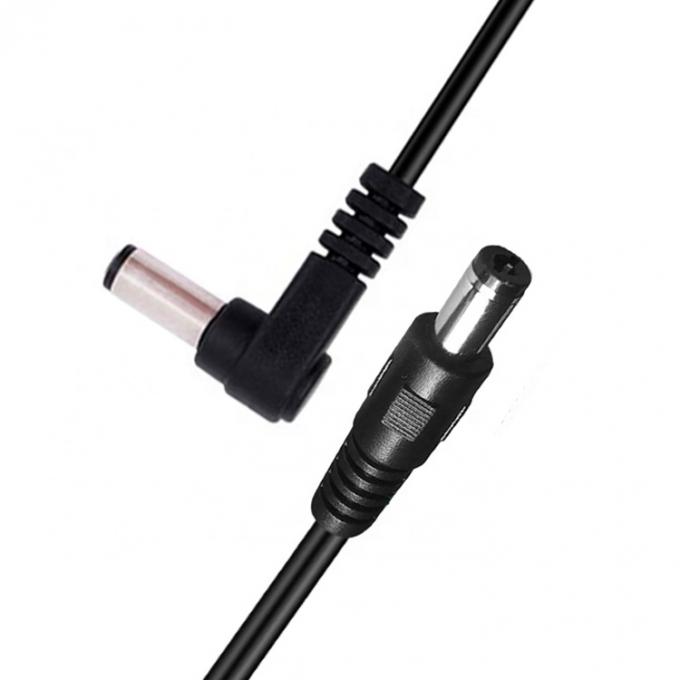 90 gradi angolo destro maschio a maschio retto 5.5x2.1mm Jack a canna Cable di estensione di alimentazione DC 4