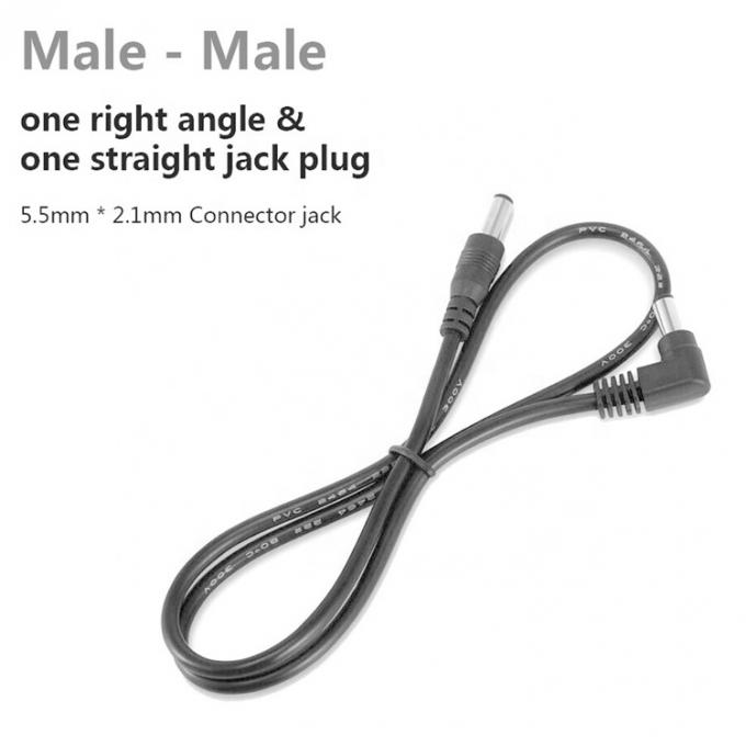 90 gradi angolo destro maschio a maschio retto 5.5x2.1mm Jack a canna Cable di estensione di alimentazione DC 3