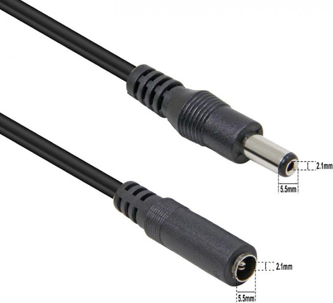 Maschio a femmina 5.52x1 5.5x2.5 3.5x1.35 4.0x1.7mm Cavo di estensione di corrente continua per la luce a LED della telecamera CCTV 2