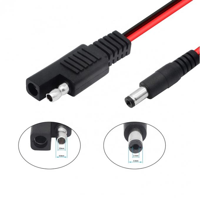 14AWG DC Plug 5.5x2.1mm Maschio a SAE 2 Pin Connectors Cable di estensione per pannello solare RV Automotive 2