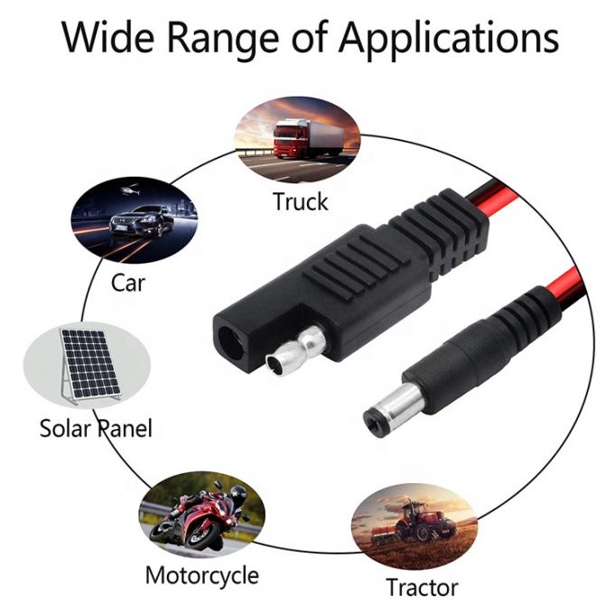 14AWG DC Plug 5.5x2.1mm Maschio a SAE 2 Pin Connectors Cable di estensione per pannello solare RV Automotive 4