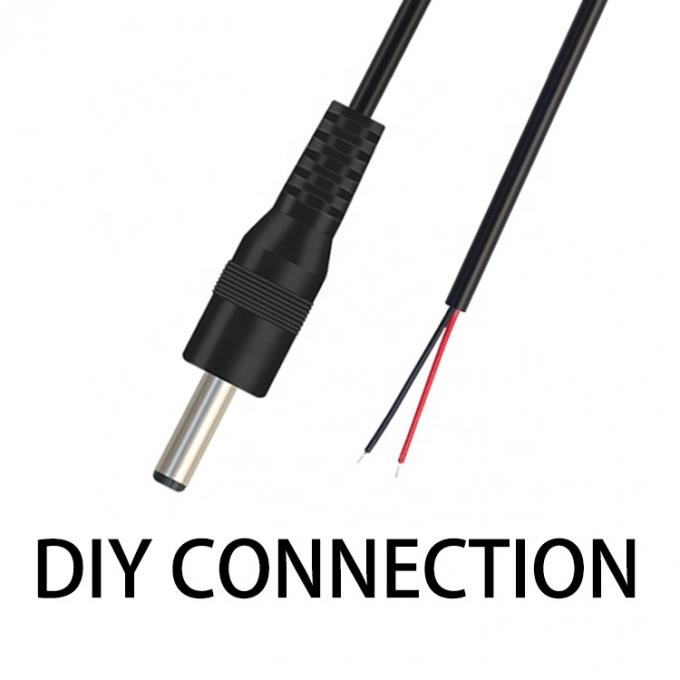 DC Barrel Jack Maschio 3.5x1.35mm a Stripped Wire Tinned Pigtail Bare End Cable 5