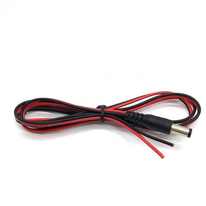 Rossa Nera DC Maschio 5.5x2.1mm Barrel Jack a Stripped Open Bare End Tinned Wire Cable 5