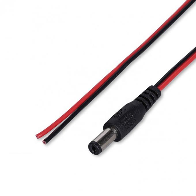 Rossa Nera DC Maschio 5.5x2.1mm Barrel Jack a Stripped Open Bare End Tinned Wire Cable 3